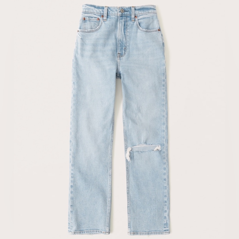 Ankle straight ultra high rise jeans SHORT